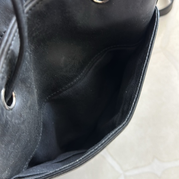 Nine West Retro Mini Leather Top Flap Draw String Backpack - Picture 4 of 16